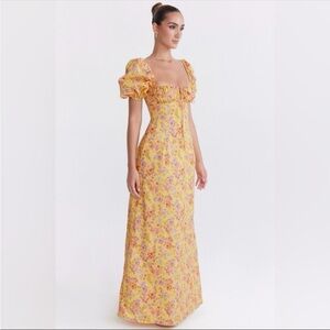 House of CB ‘Felizia’ Butter Print puff sleeve